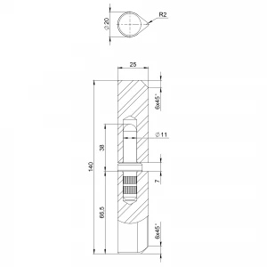Петля приварная D20x140S B2B (с фаской)