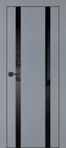 Межкомнатная дверь PX-9  черная кромка с 4-х ст. Серый матовый