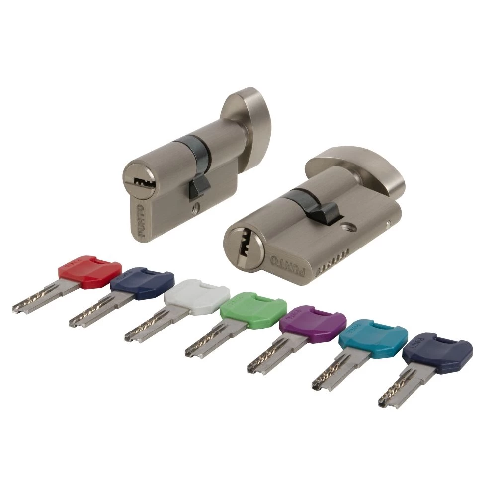 Фото Цилиндровый механизм MaxPro7002Knob60mm(25+10+25) SN никель 7key с вертушкой