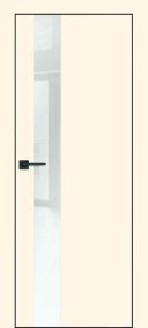 Межкомнатная дверь PX-10 черная кромка с 4-х ст. Дуб скай белый