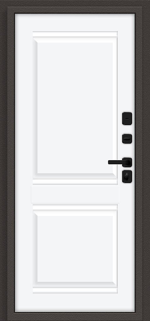 Входная дверь Thermo Некст МФ/SBlack Старк шоколад/White Silk BR6219 внутренняя сторона