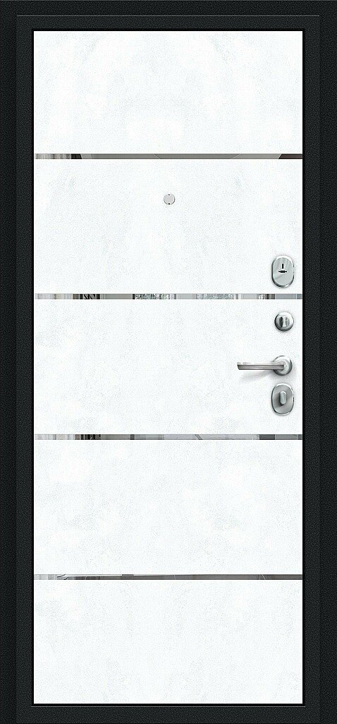 Фото Входная дверь Лайн Букле черное/Snow Art BR4633 внутренняя сторона