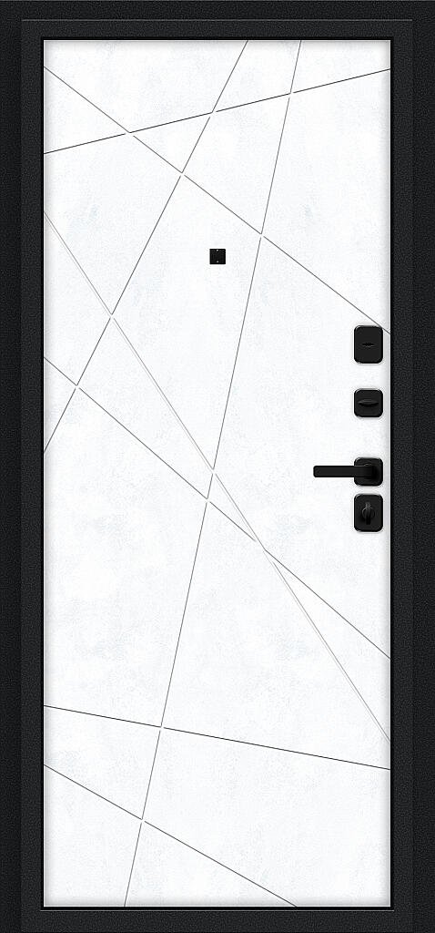 Входная дверь Граффити-5/SBlack Букле черное/Snow Art BR6188 внутренняя сторона