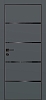 Межкомнатная дверь PX-17 черная кромка с 4-х ст. Графит матовый