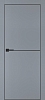 Межкомнатная дверь PX-19 черная кромка с 4-х ст. Серый матовый